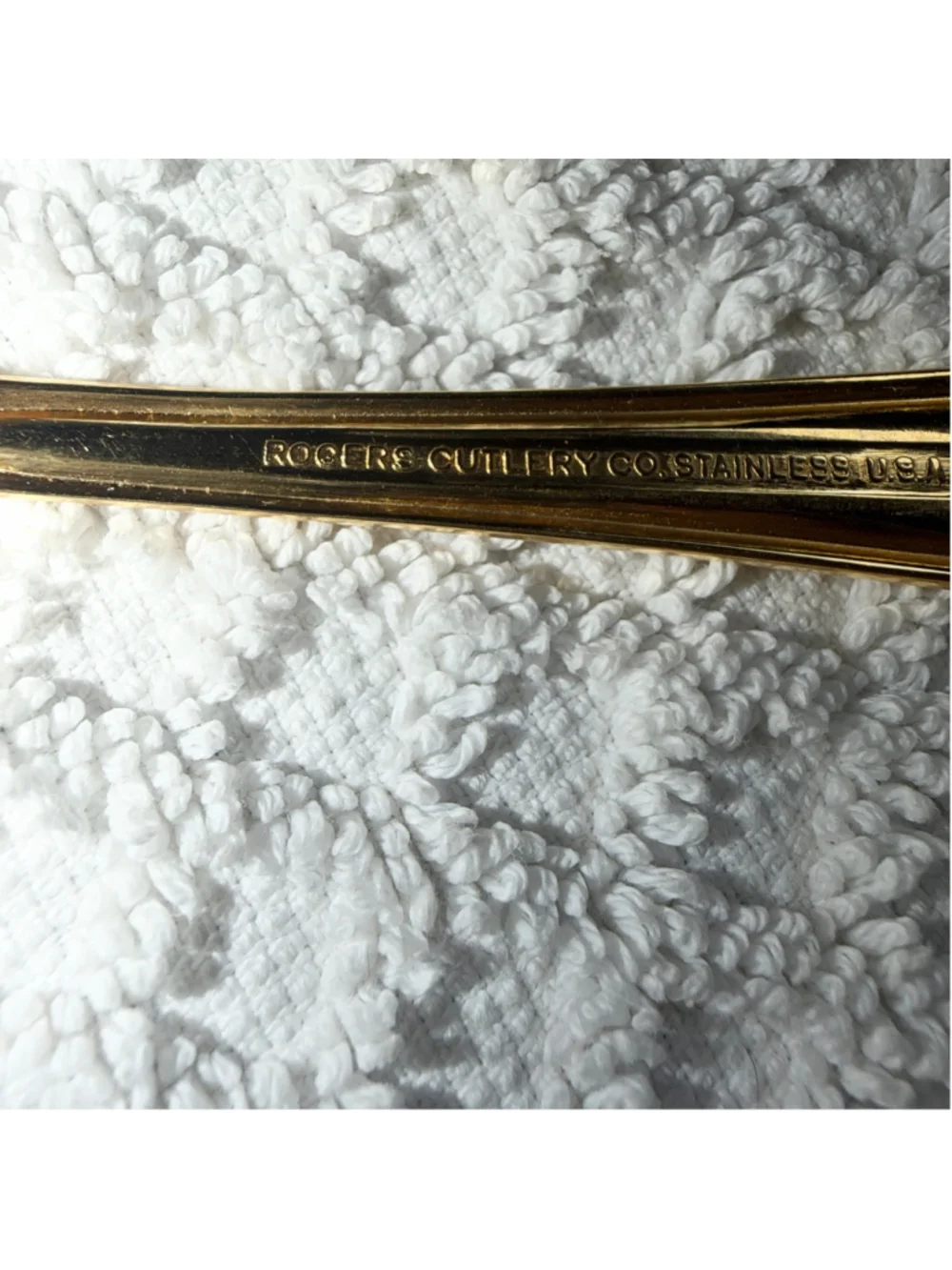 Rogers Cutlery Co Stainless Steel USA Gold Tone Teaspoons Lot of 11